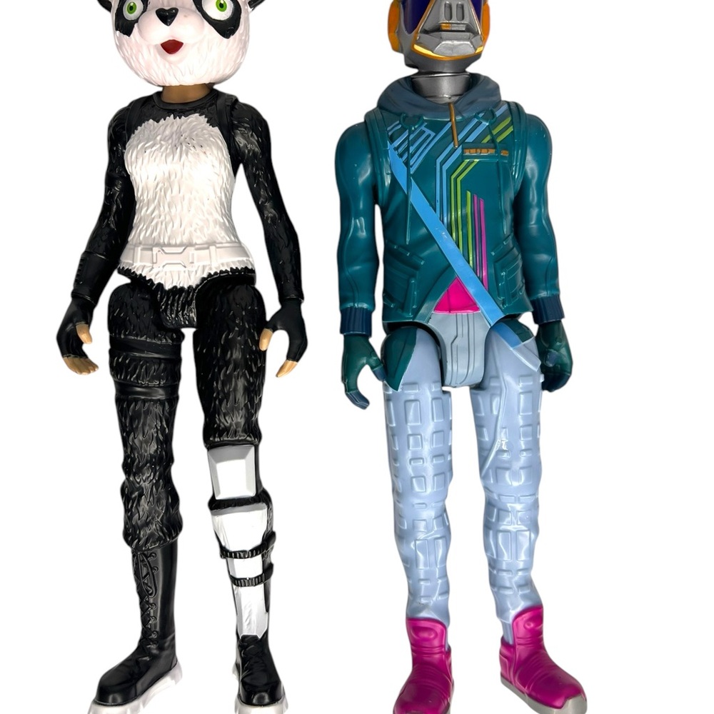 Fortnite PANDA Team Leader & DJ YONDER 12” Action Figure Lot of 2